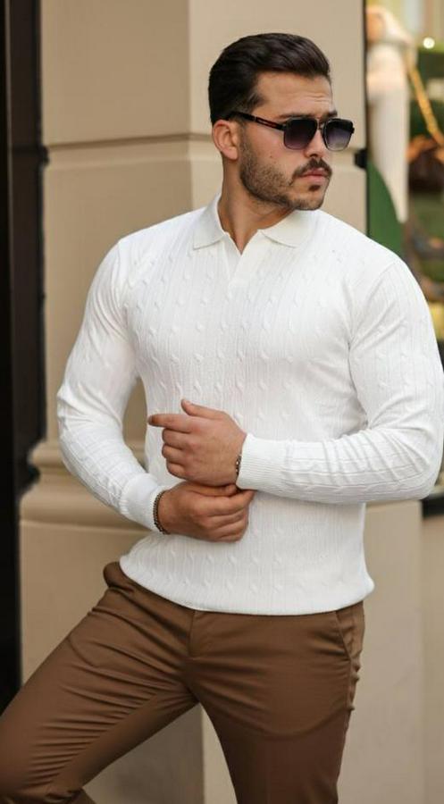 Saç Örgü Desen Uzun Kollu Triko