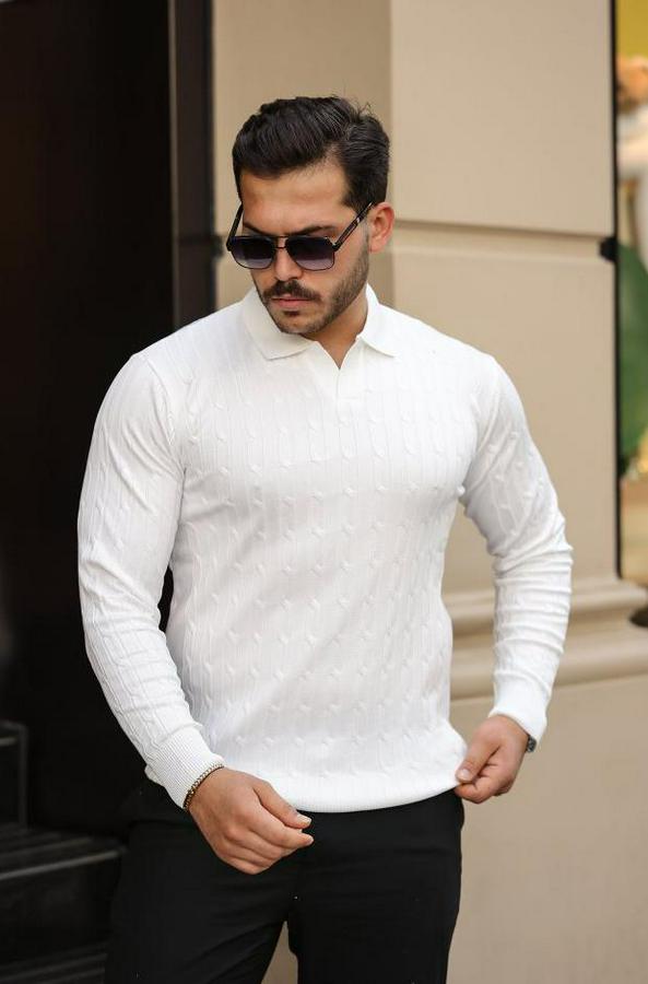 Saç Örgü Desen Uzun Kollu Triko