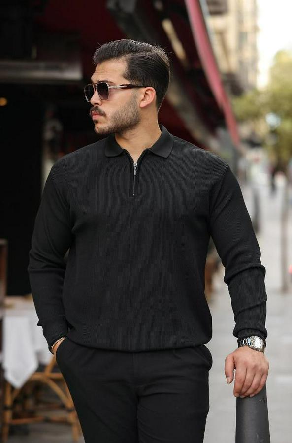 Selanik Örme Yakalı Uzun Kollu Triko