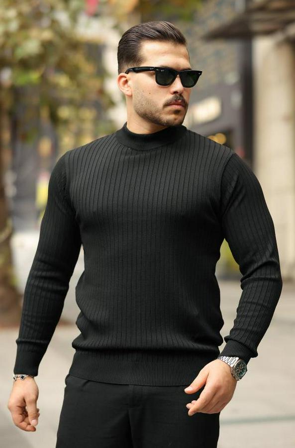 Yarım Balıkçı Yaka Fitilli Triko