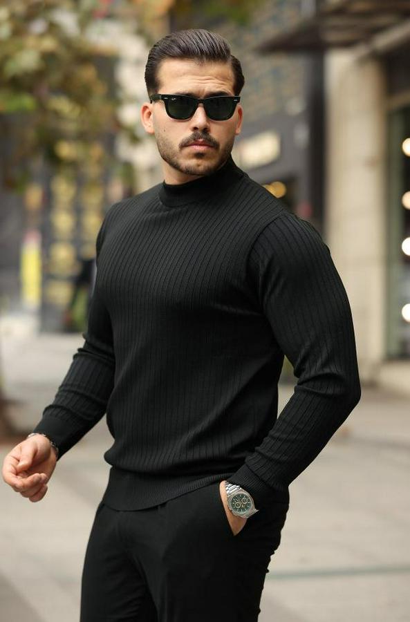 Yarım Balıkçı Yaka Fitilli Triko