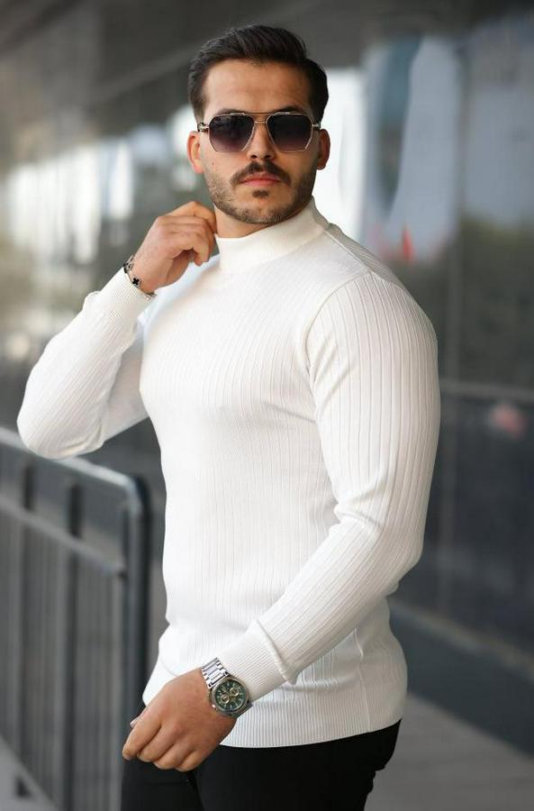 Yarım Balıkçı Yaka Fitilli Triko