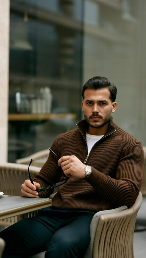 Balıkçı Zip Yaka Uzun Kollu Triko