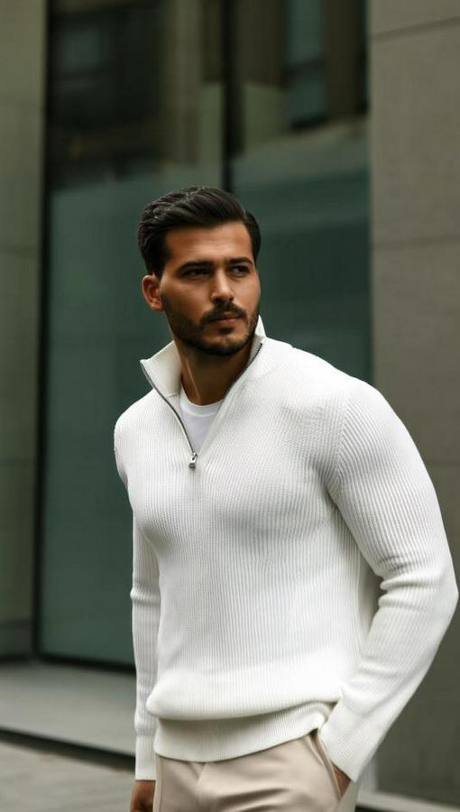 Balıkçı Zip Yaka Uzun Kollu Triko