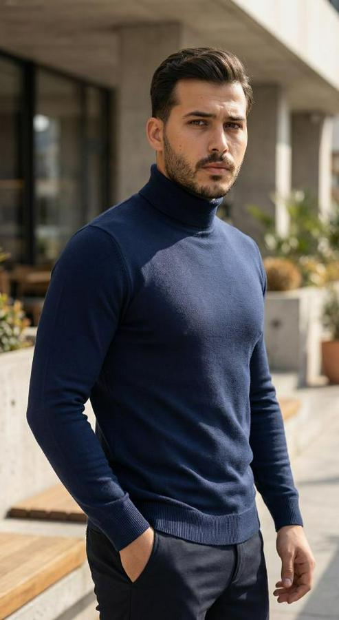 Boğazlı Yaka Uzun Kollu Triko