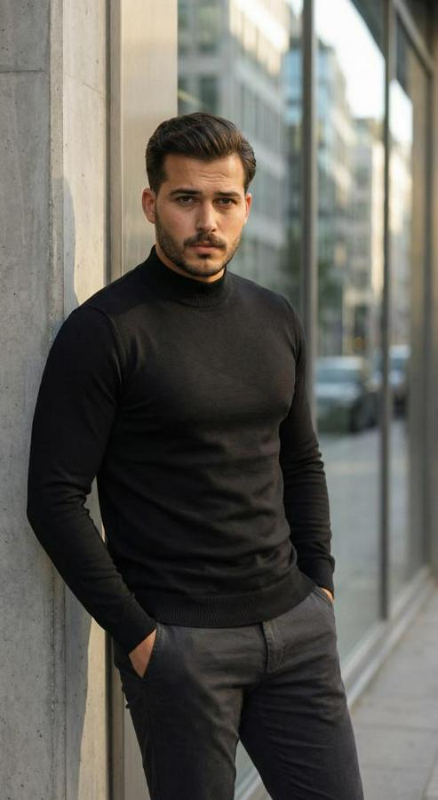 Yarım Balıkçı Yaka Pamuklu Triko