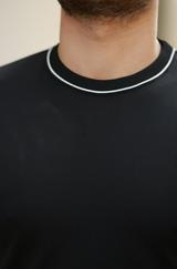 Bisiklet Yaka Ribanalı Kısa Kollu Tshirt