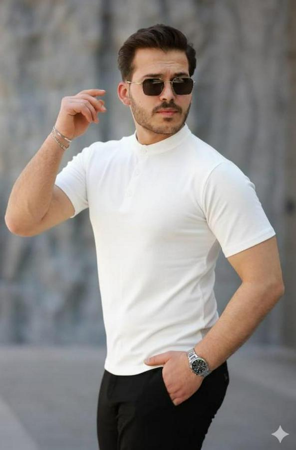 Kısa Kollu Hakim Yaka Önü Düğmeli Viskon Bluz