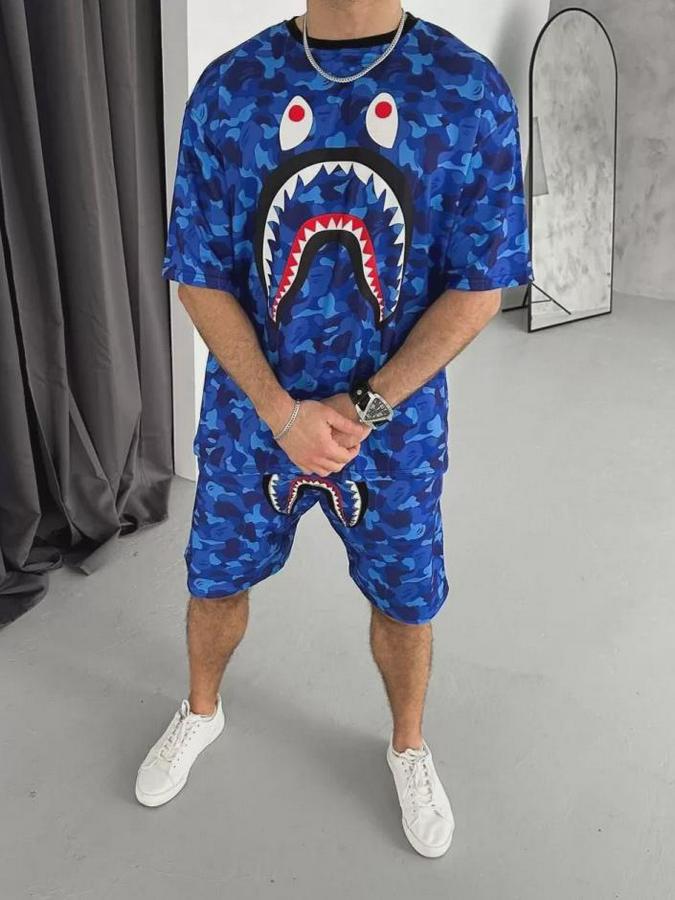 Unisex Dijital Baskılı Şortlu Takım