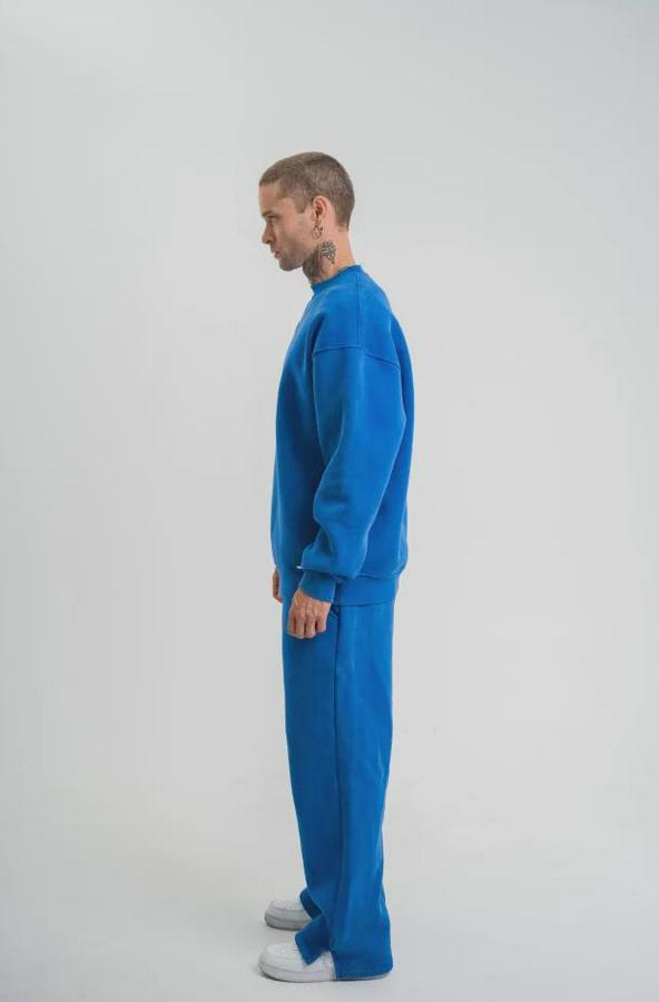 Unisex Uzun Kol Bisiklet Yaka Yıkamalı Eşofman Takım