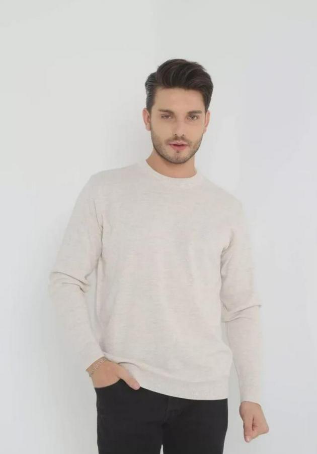 Unisex Uzun Kol Biskilet Yaka Dokuma Triko