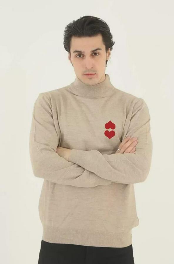 Unisex Yarım Boğazlı Baskılı Dokuma Triko