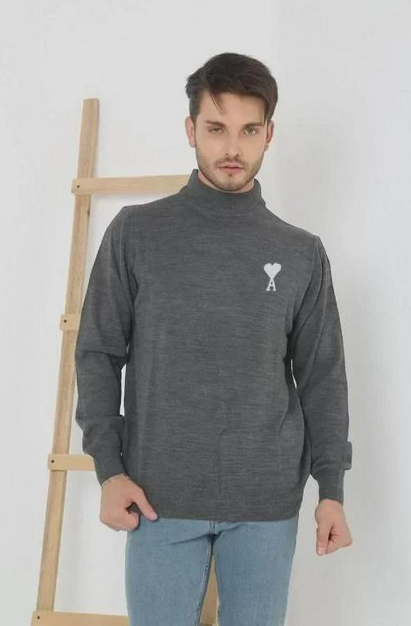 Unisex Yarım Boğazlı Baskılı Dokuma Triko