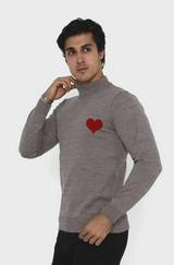 Unisex Yarım Boğazlı Baskılı Dokuma Triko