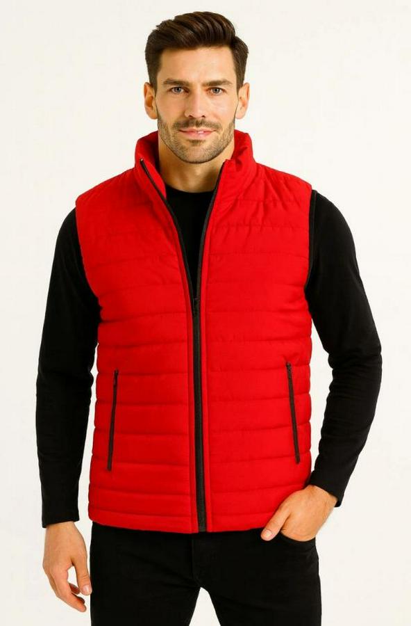 Şişme Fermuarlı Yelek Su Itici Kapitone Astarlı Kumaş Cepli Hafif Kışlık Spor Rahat Kalıp