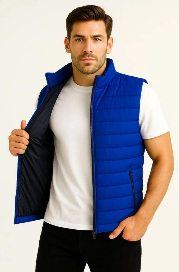 Şişme Fermuarlı Yelek Su Itici Kapitone Astarlı Kumaş Cepli Hafif Kışlık Spor Rahat Kalıp