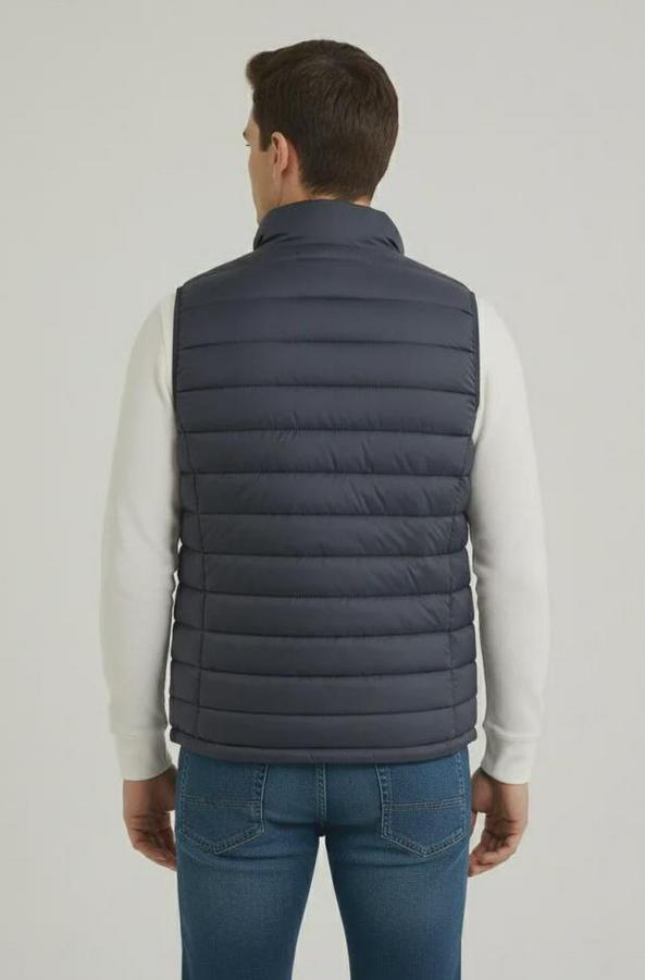 Şişme Fermuarlı Yelek Su Itici Kapitone Astarlı Kumaş Cepli Hafif Kışlık Spor Rahat Kalıp