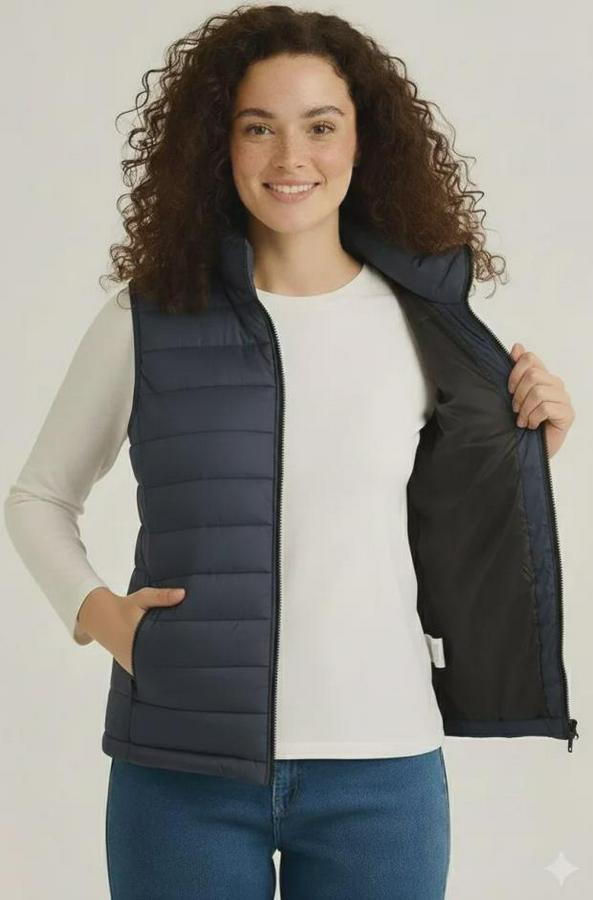 Şişme Fermuarlı Yelek Su Itici Kapitone Astarlı Kumaş Cepli Hafif Kışlık Spor Rahat Kalıp