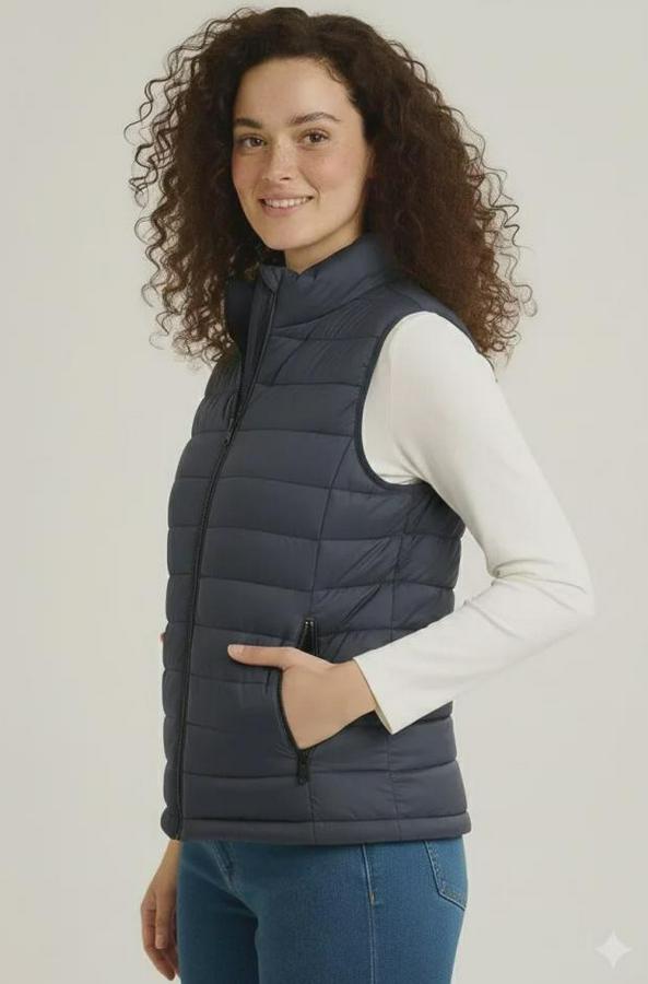 Şişme Fermuarlı Yelek Su Itici Kapitone Astarlı Kumaş Cepli Hafif Kışlık Spor Rahat Kalıp