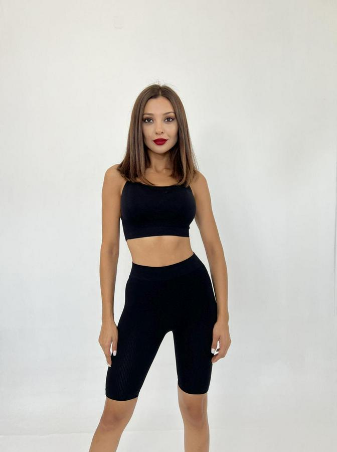 Fitilli Şort-Siyah