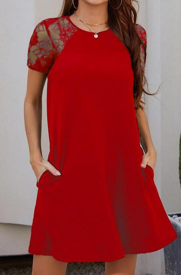 Kol Dantel Viskon Elbise