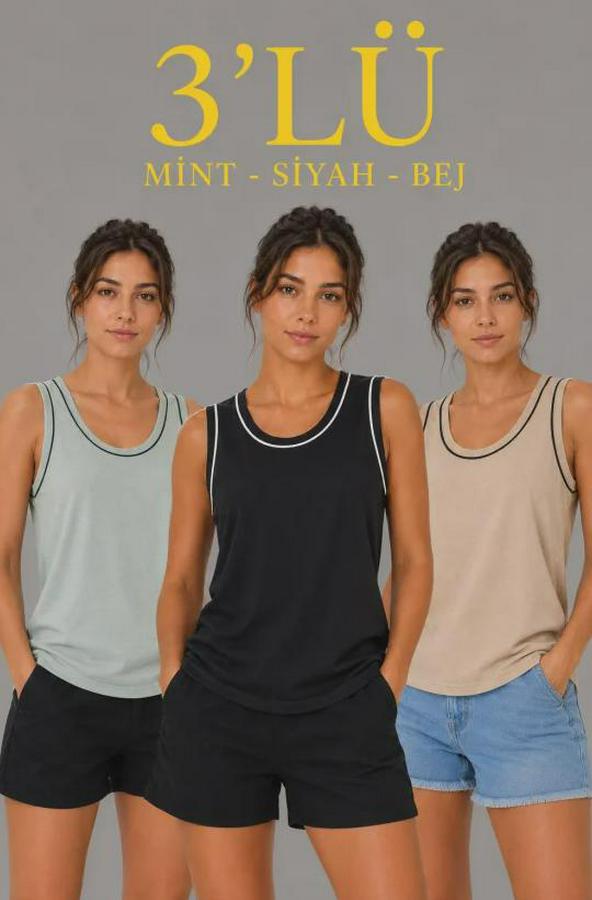 ’lü Kolsuz Sporcu Atlet Seti Yazlık Bisiklet Yakalı