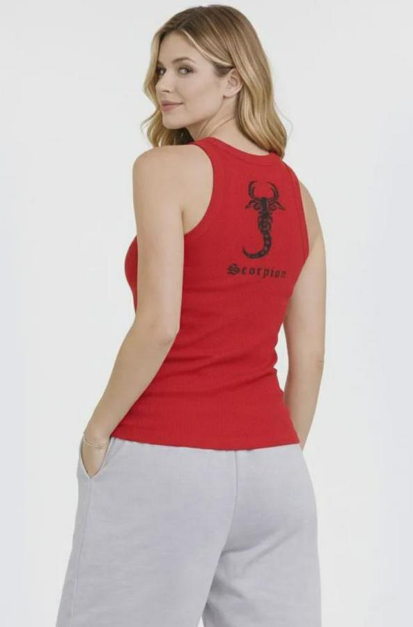 Fitilli Atlet Sıfır Yaka Slim Fit Arka Baskılı Spor Atlet