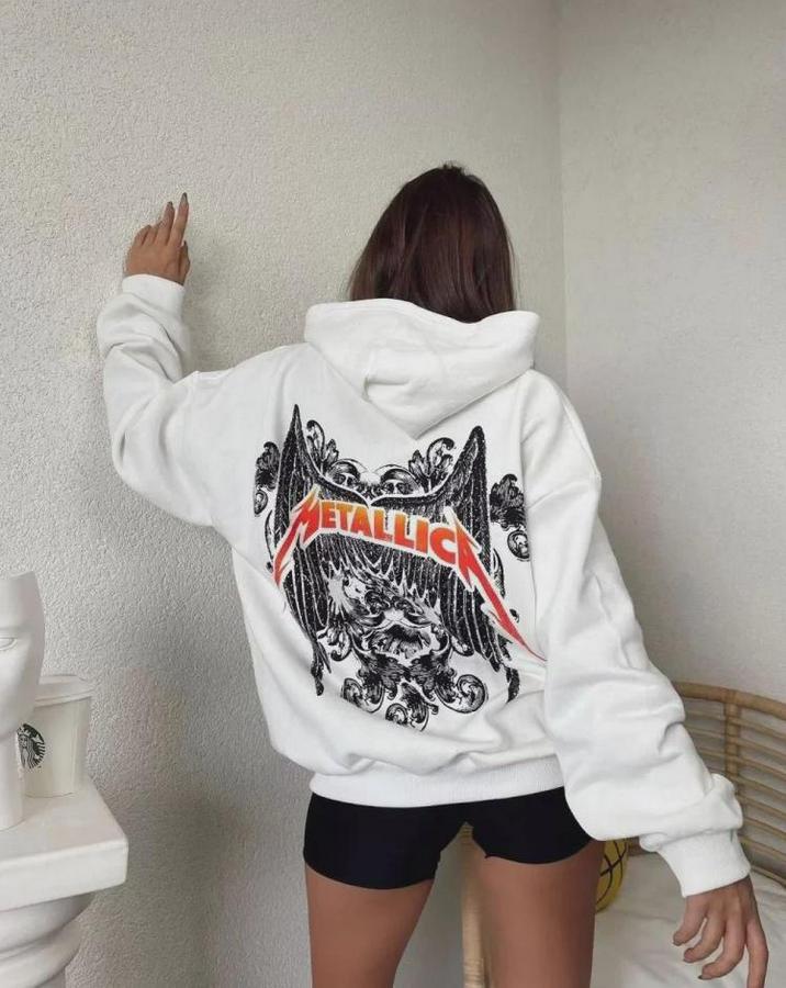Baskılı Kapüşonlu Sweat