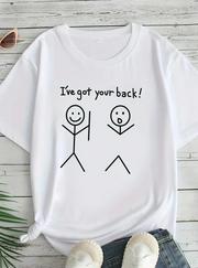 Baskılı Oversize Bisiklet Yaka T-Shirt