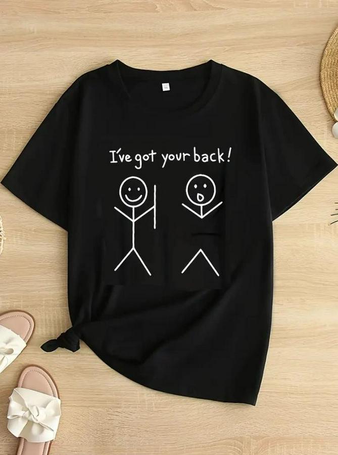 Baskılı Oversize Bisiklet Yaka T-Shirt