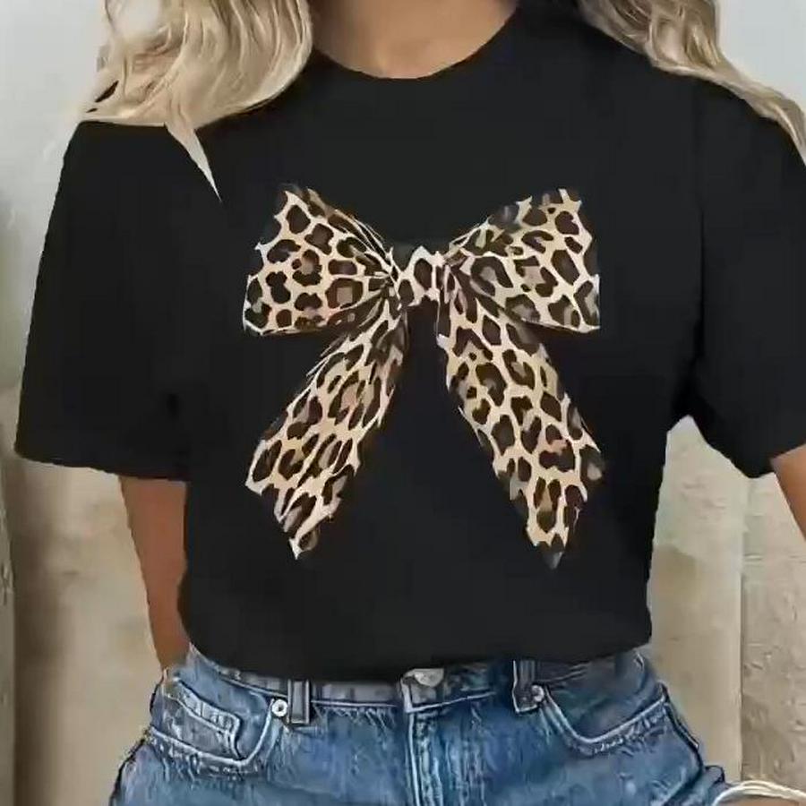 Baskılı Oversize Bisiklet Yaka T-Shirt