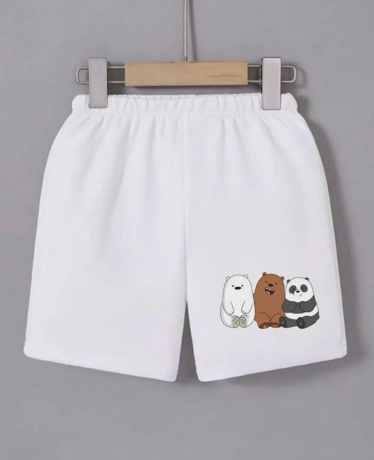 Beli Lastikli Baskılı Mini Şort