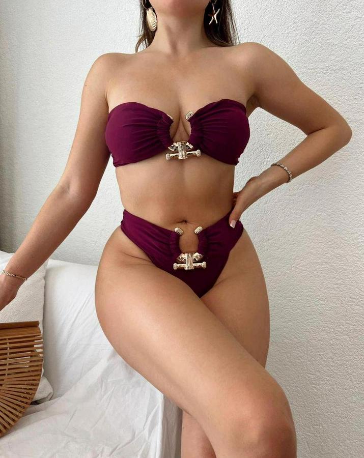 Italyan Kumaş Toka Detaylı Bikini