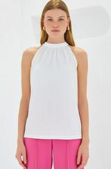 Halter Yaka Örme Bluz