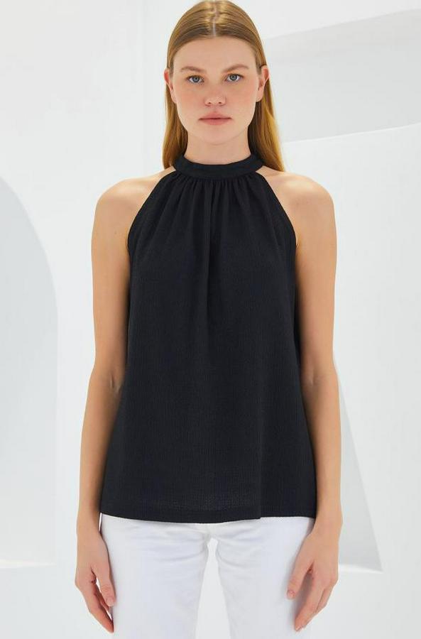 Halter Yaka Örme Bluz