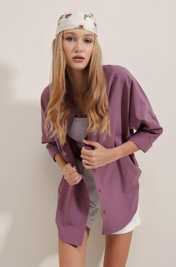 Oversize Uzun Basic Gömlek