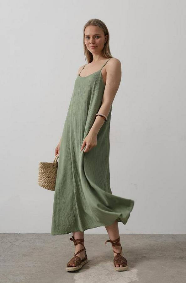 Askılı Uzun Çan Elbise