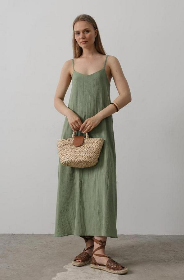 Askılı Uzun Çan Elbise