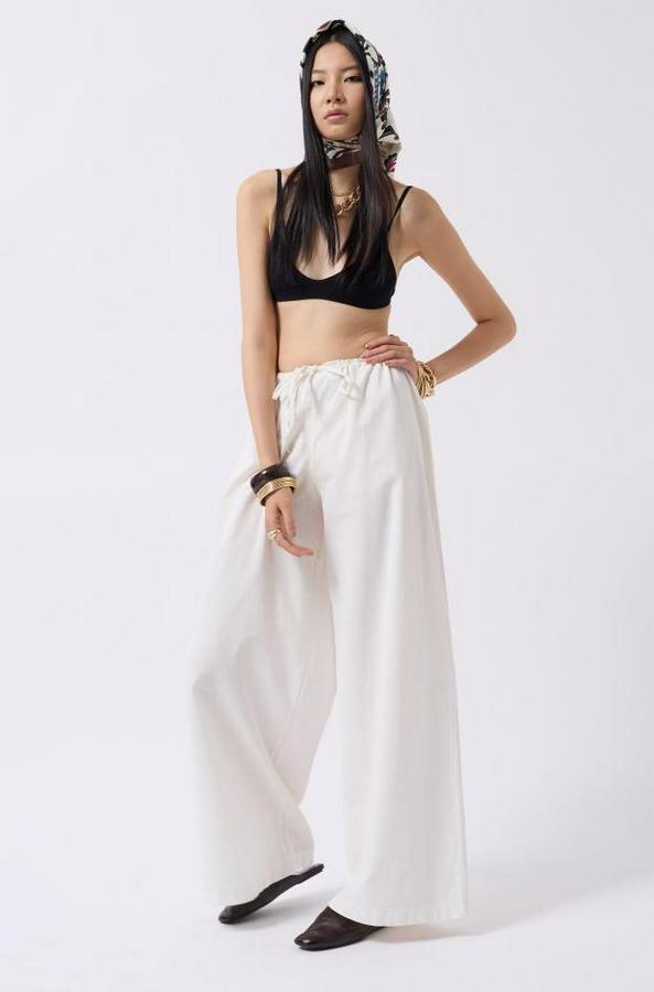 Bağcık Detay Pamuklu Pantolon