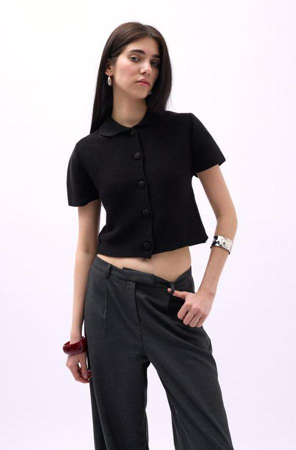 Bebe Yaka Düğmeli Bluz