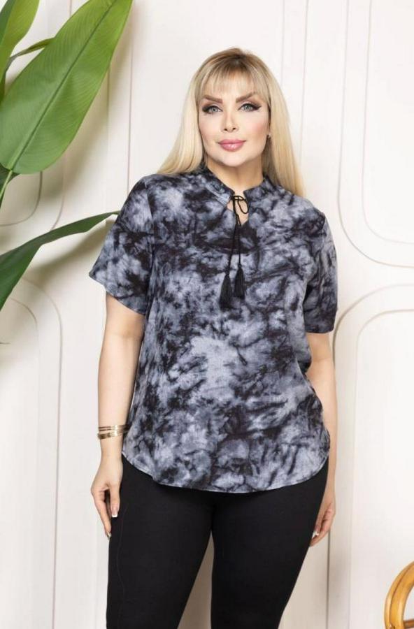 Bebe Yaka Püskül Detaylı Bluz- Desenli