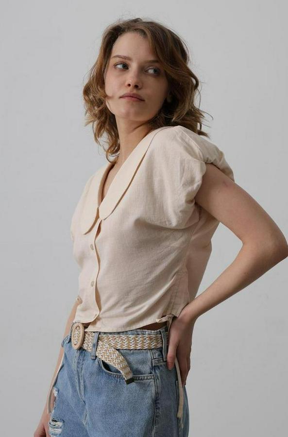 Bebe Yaka Yanları Bağlamalı Bluz