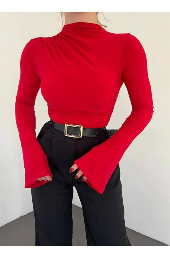 Büzgülü Ispanyol Kol Bluz