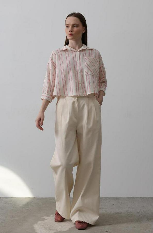 Çift Pileli Palazzo Pantolon