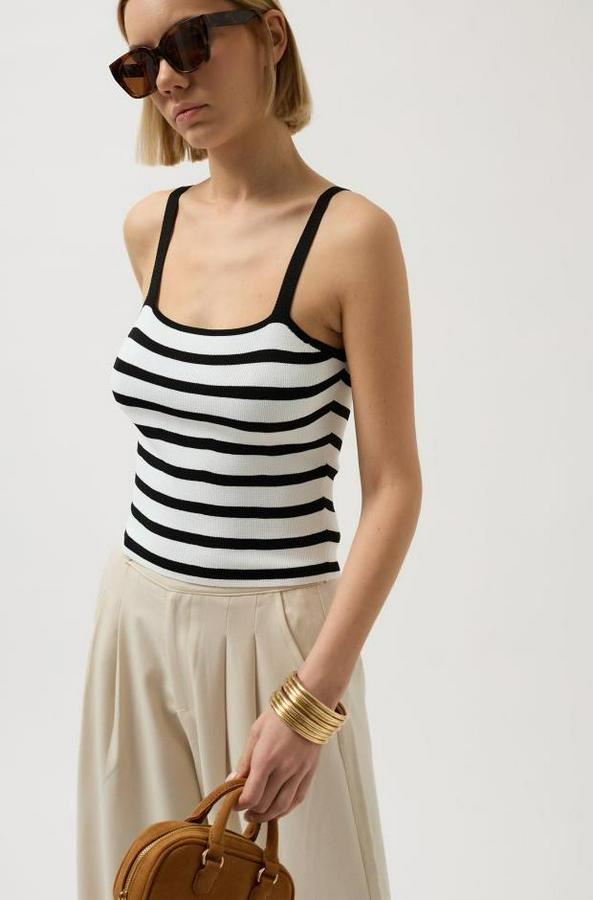 Çizgili Askılı Bluz