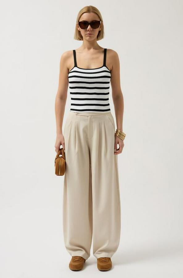 Çizgili Askılı Bluz