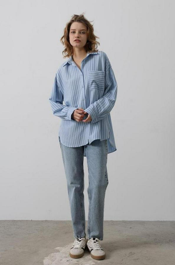 Çizgili Tek Cep Gömlek