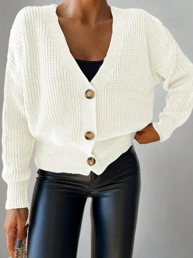 Düğme Detay Triko Bluz