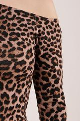 Düşük Omuz Detaylı Leopar Desen Bluz