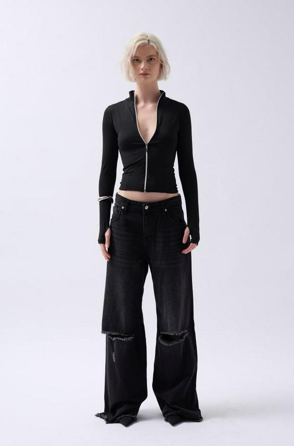 Fermuar Detaylı Bluz